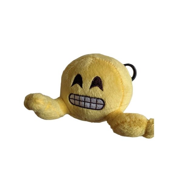 Fun 2 Play Emoji Happy Face Grinning Yellow Feet 4" Plush Stuffed Lemon - Picture 1 of 10